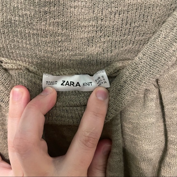 Zara size small knit tan olive tiered Y2K style mini skirt! - Picture 2 of 4